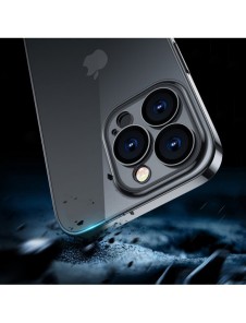 Joyroom 14Q Fodral fodral för iPhone 14 Plus fodral med metallram svart (JR-14Q3-svart)