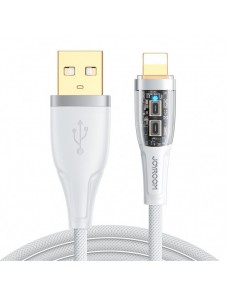 Joyroom snabbladdningskabel med smart switch USB-A - Lightning 2,4A 1,2m vit (S-UL012A3)