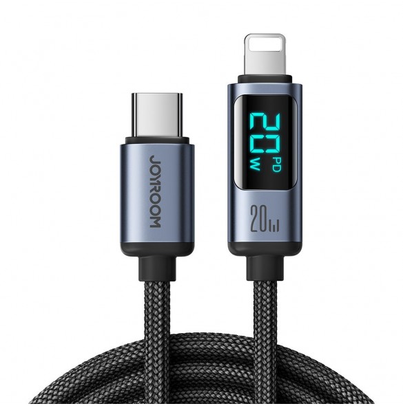 Lightning - USB C-kabel 20W 1,2m med LED-skärm Joyroom S-CL020A16 - svart
