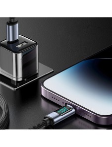 Lightning - USB C-kabel 20W 1,2m med LED-skärm Joyroom S-CL020A16 - svart