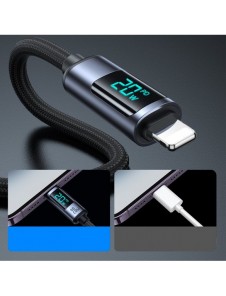 Lightning - USB C-kabel 20W 1,2m med LED-skärm Joyroom S-CL020A16 - svart