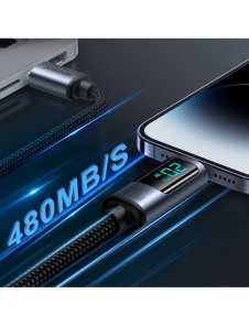 Lightning - USB C-kabel 20W 1,2m med LED-skärm Joyroom S-CL020A16 - svart