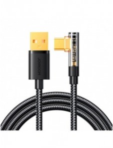 Joyroom USB C-kabel vinklad - USB för snabb laddning och dataöverföring 3A 1,2 m svart (S-UC027A6)