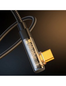 Joyroom USB C-kabel vinklad - USB för snabb laddning och dataöverföring 3A 1,2 m svart (S-UC027A6)