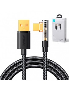 Joyroom USB C-kabel vinklad - USB för snabb laddning och dataöverföring 3A 1,2 m svart (S-UC027A6)