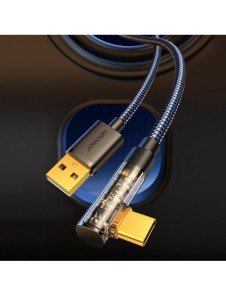 Joyroom USB C-kabel vinklad - USB för snabb laddning och dataöverföring 3A 1,2 m svart (S-UC027A6)