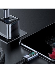 USB C - USB C-kabel 100W 1,2m med LED-display Joyroom S-CC100A16 - svart