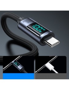 USB C - USB C-kabel 100W 1,2m med LED-display Joyroom S-CC100A16 - svart