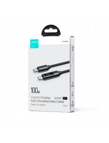 USB C - USB C-kabel 100W 1,2m med LED-display Joyroom S-CC100A16 - svart