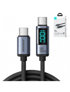 USB C - USB C-kabel 100W 1,2m med LED-display Joyroom S-CC100A16 - svart