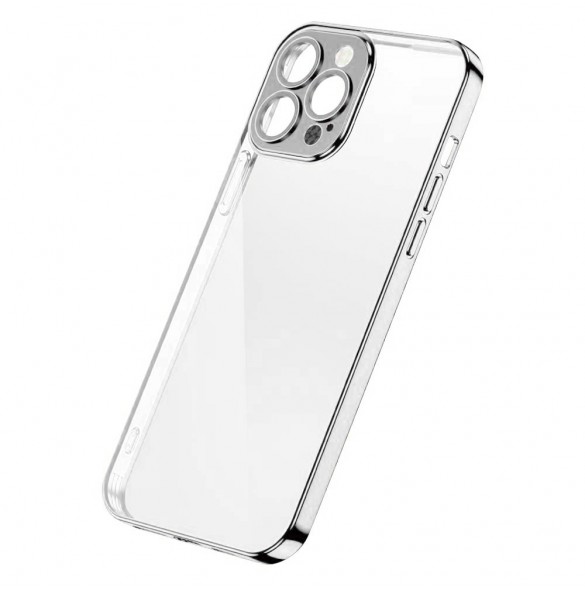 Joyroom Chery Mirror Case Skal för iPhone 13 Pro Metallisk ram Silver (JR-BP908 silver)