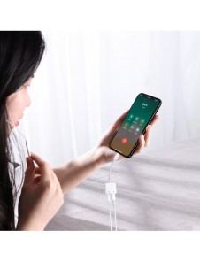 Joyroom-adapter Lightning / 3,5 mm miniuttag vit (S-Y104)