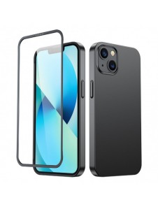 Joyroom 360 Full Case fram och bak skal för iPhone 13 + skärmskydd i härdat glas svart (JR-BP927 svart)