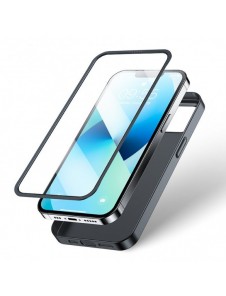 Joyroom 360 Full Case fram och bak skal för iPhone 13 + skärmskydd i härdat glas svart (JR-BP927 svart)