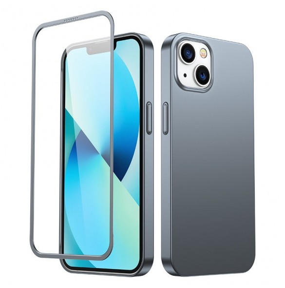Joyroom 360 Full Case fram och bak skal för iPhone 13 + skärmskydd i härdat glas grå (JR-BP927 tranish)
