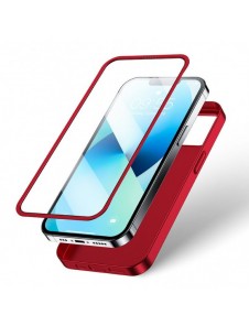 Joyroom 360 Full Case fram och bak skal för iPhone 13 + skärmskydd i härdat glas rött (JR-BP927 röd)
