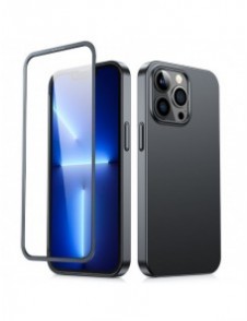 Joyroom 360 Full Case fram och bak skal till iPhone 13 Pro + skärmskydd i härdat glas svart (JR-BP935 svart)