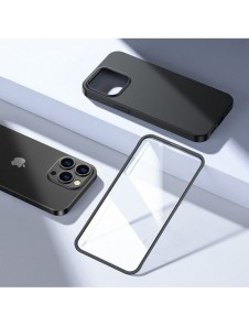 Joyroom 360 Full Case fram och bak skal till iPhone 13 Pro + skärmskydd i härdat glas svart (JR-BP935 svart)