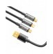 Joyroom 3in1 USB-kabel - USB Typ C / Lightning / micro USB 3,5 A 1,2 m svart (S-1T3015A5)