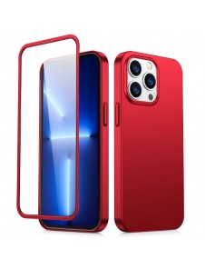Joyroom 360 Full Case fram och bak skal till iPhone 13 Pro + skärmskydd i härdat glas rött (JR-BP935 röd)