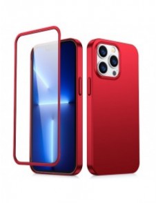 Joyroom 360 Full Case fram och bak skal till iPhone 13 Pro + skärmskydd i härdat glas rött (JR-BP935 röd)