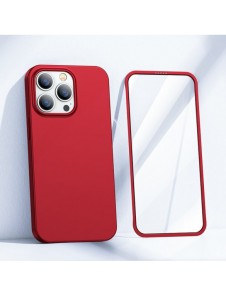 Joyroom 360 Full Case fram och bak skal till iPhone 13 Pro + skärmskydd i härdat glas rött (JR-BP935 röd)