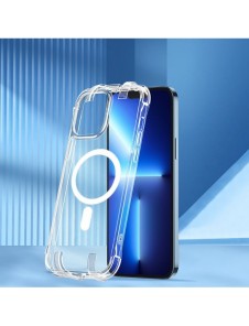 Joyroom Defender magnetiskt fodral för iPhone 13 robust hölje med krokar kickstand transparent (MagSafe-kompatibel)