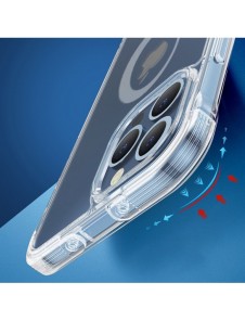 Joyroom Defender magnetiskt fodral för iPhone 13 robust hölje med krokar kickstand transparent (MagSafe-kompatibel)
