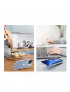 Joyroom Defender magnetiskt fodral för iPhone 13 robust hölje med krokar kickstand transparent (MagSafe-kompatibel)