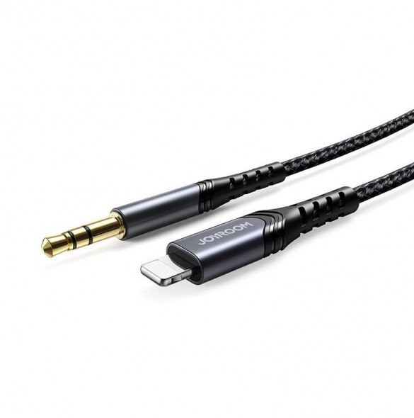 Joyroom AUX stereoljudkabel 3,5 mm minijack - Lightning för iPhone iPad 1 m svart (SY-A02)
