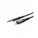 Joyroom AUX stereoljudkabel 3,5 mm minijack - Lightning för iPhone iPad 1 m svart (SY-A02)