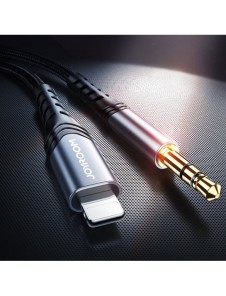 Joyroom AUX stereoljudkabel 3,5 mm minijack - Lightning för iPhone iPad 1 m svart (SY-A02)