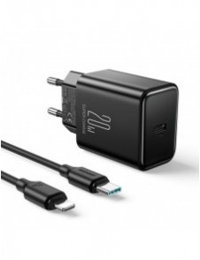 USB C-laddare 20W PD Joyroom JR-TCF06 med USB C-kabel - Lightning - svart