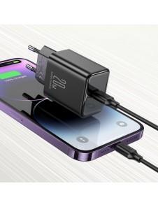 USB C-laddare 20W PD Joyroom JR-TCF06 med USB C-kabel - Lightning - svart