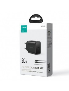 USB C-laddare 20W PD Joyroom JR-TCF06 med USB C-kabel - Lightning - svart