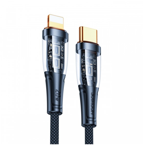 Joyroom snabbladdningskabel med smart switch USB-C - Lightning 20W 1,2m svart (S-CL020A3)