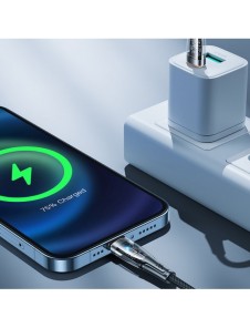 Joyroom snabbladdningskabel med smart switch USB-C - Lightning 20W 1,2m svart (S-CL020A3)