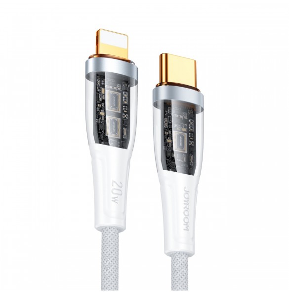 Joyroom snabbladdningskabel med smart switch USB-C - Lightning 20W 1,2m vit (S-CL020A3)