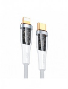 Joyroom snabbladdningskabel med smart switch USB-C - Lightning 20W 1,2m vit (S-CL020A3)