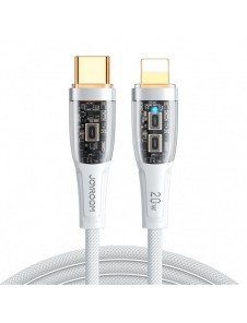 Joyroom snabbladdningskabel med smart switch USB-C - Lightning 20W 1,2m vit (S-CL020A3)