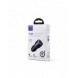 Joyroom billaddare 2 x USB med belysning 24W + strömkabel 3in1 USB Typ C / micro USB / Lightning 1,2m svart (JR-CL10)