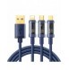 Joyroom 3in1 USB-kabel - USB Typ C / Lightning / micro USB 3,5 A 1,2 m blå (S-1T3015A5)