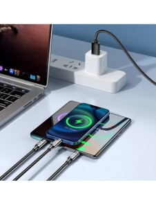 Joyroom 3in1 USB-kabel - USB Typ C / Lightning / micro USB 3,5 A 1,2 m blå (S-1T3015A5)