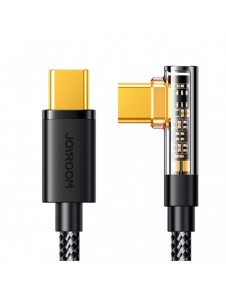 Joyroom USB C-kabel vinklad - USB C för snabb laddning och dataöverföring 100W 1,2 m svart (S-CC100A6)