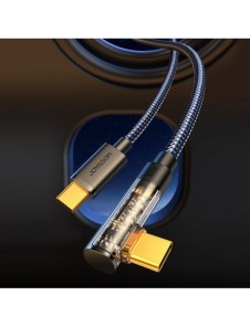 Joyroom USB C-kabel vinklad - USB C för snabb laddning och dataöverföring 100W 1,2 m svart (S-CC100A6)