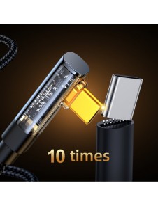 Joyroom USB C-kabel vinklad - USB C för snabb laddning och dataöverföring 100W 1,2 m svart (S-CC100A6)
