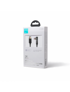 Joyroom Angled Lightning-kabel - USB C för snabb laddning och dataöverföring 20W 1,2 m svart (S-CL020A6)