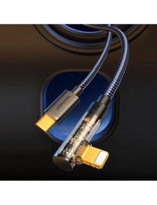 Joyroom Angled Lightning-kabel - USB C för snabb laddning och dataöverföring 20W 1,2 m svart (S-CL020A6)