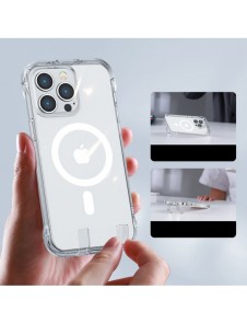 Joyroom Magnetic Defender Magnetic Case för iPhone 14 Pro Armored Case med krokar Stativ Klar (MagSafe-kompatibel)