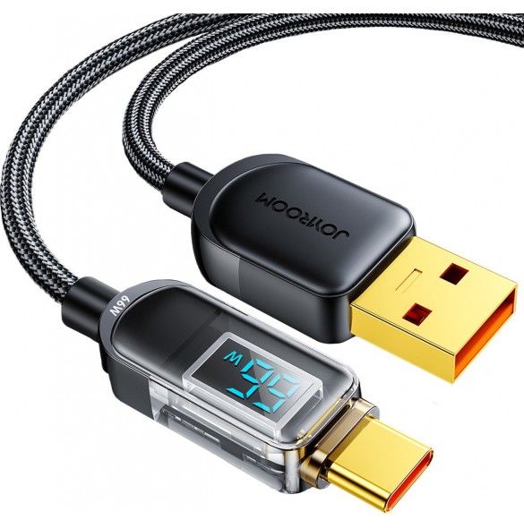 Joyroom USB-kabel - USB C 66W för snabbladdning och dataöverföring 1,2 m svart (S-AC066A4)